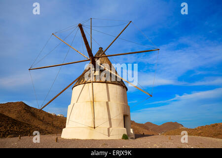 Almeria Molino de los Genoveses moulin traditionnel en Espagne Cabo de Gata Banque D'Images