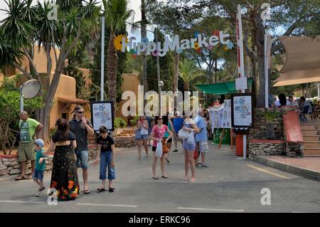 Entrée à l'hebdomadaire Marché Hippie de Punta Arabi,, Ibiza, Iles Baléares, Espagne Banque D'Images