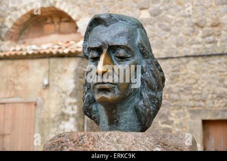 Buste du compositeur polonais Frédéric Chopin, Palma, Majorque, Îles Baléares, Espagne Banque D'Images