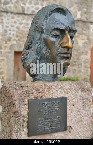 Buste du compositeur polonais Frédéric Chopin, Palma, Majorque, Îles Baléares, Espagne Banque D'Images