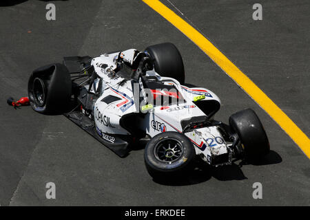 Après un accident de voiture de course, Grand Prix de Formule 1 Monaco 2015, Principauté de Monaco Banque D'Images