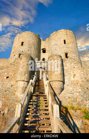 Château de Harlech médiévale, 1282, Pays de Galles, Royaume-Uni Banque D'Images