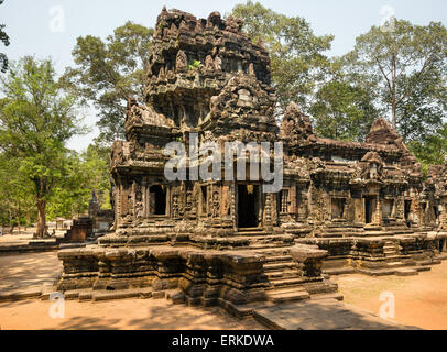 Prasat de Chau Say Tevoda Temple, vue sud-ouest, la Province de Siem Reap, Angkor, Cambodge Banque D'Images