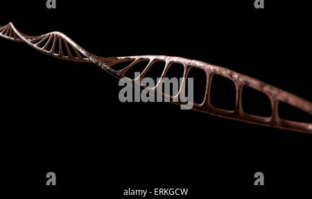 Une vue microscopique d'un style d'ADN Brin de chair sur un fond isolé Banque D'Images