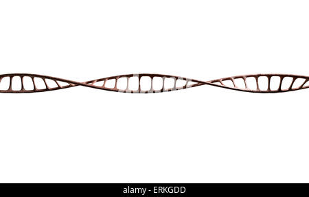 Une vue microscopique d'un style d'ADN Brin de chair sur un fond isolé Banque D'Images