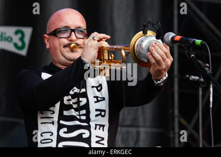 Turin, Italie. 09Th Juin, 2015. Dans photo Giovanni Falzone de Tinissima 4et au Festival de Jazz de Turin. © Elena Aquila/Pacific Press/Alamy Live News Banque D'Images