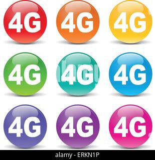 Illustration Vecteur de 4g d'icônes sur fond blanc Illustration de Vecteur