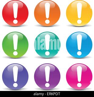 Vector illustration d'icônes d'alerte sur fond blanc Illustration de Vecteur