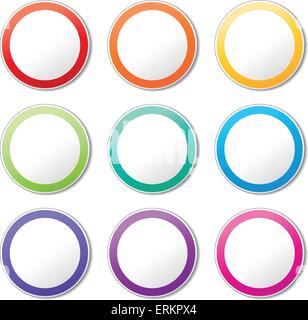 Illustration Vecteur de set autocollants ronds sur fond blanc Illustration de Vecteur