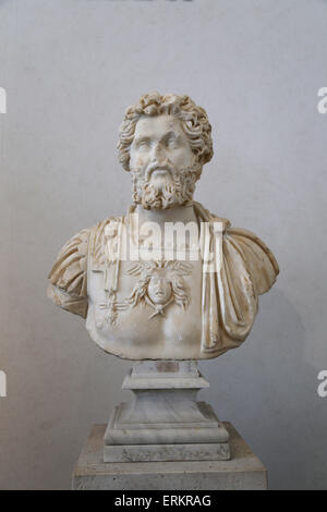 Septime Sévère (145-211 AD). Empereur Romain. Dynastie DYNASTIE. 196-197 AD. Buste. D'Ostia. L'Italie. Musée National Romain. Rome Banque D'Images