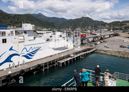 Le port de Picton en Nouvelle-Zélande, principales ferryport pour les bateaux entre les îles. Banque D'Images