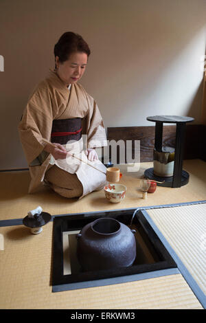 Cérémonie du thé japonais, Kyoto, Japon, Asie Banque D'Images