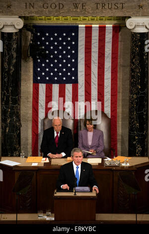 Bush donne à l'état de l'Union au Congrès à Washington, D.C. Banque D'Images