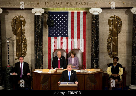 Bush donne à l'état de l'Union au Congrès à Washington, D.C. Banque D'Images