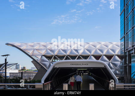 Station traverse Canary Wharf Docklands, Londres, Angleterre, Royaume-Uni Banque D'Images