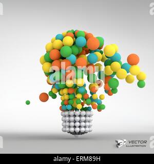 Ampoule électrique. Idée concept. Illustration 3D de vecteur. Illustration de Vecteur