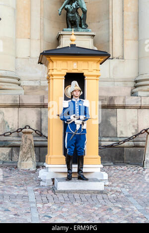 Garde côtière suédoise au Palais Royal de Stockholm Banque D'Images