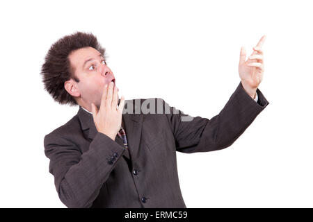 Homme surpris dans une action présente un coup de main Banque D'Images