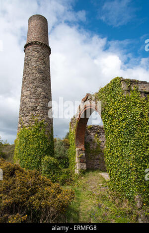 La chambre de compression à l'Tincroft Mine, près de la piscine, Cornwall Banque D'Images