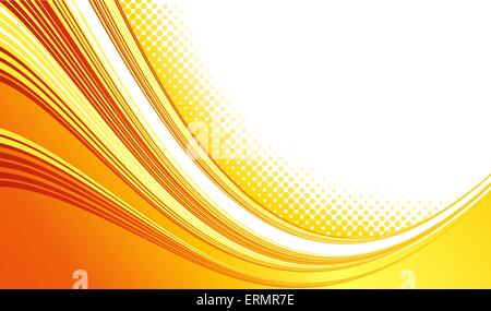 Couleur orange Abstract Vector background des lignes courbes avec demi-teinte. Brochure design Template. Le style rétro de l'été Illustration de Vecteur