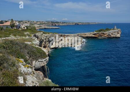 Côte Rocheuse, près de Porto Cristo, Morro de Sa Carabassa, Majorque, Îles Baléares, Espagne Banque D'Images