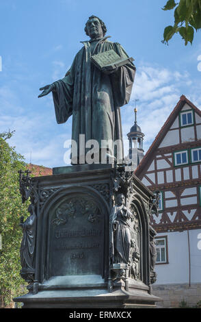 Luther Memorial, inauguré en 1861, square Lutherplatz, Möhra, Thuringe, Allemagne Banque D'Images