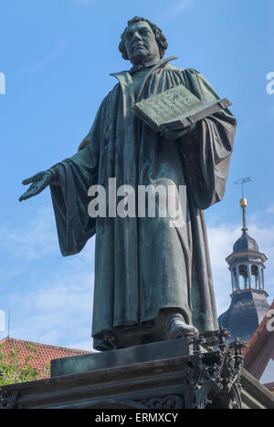 Luther Memorial, inauguré en 1861, square Lutherplatz, Möhra, Thuringe, Allemagne Banque D'Images