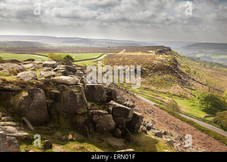 Curbar et pointe vers la périphérie, Buxton Derbyshire, Angleterre Banque D'Images