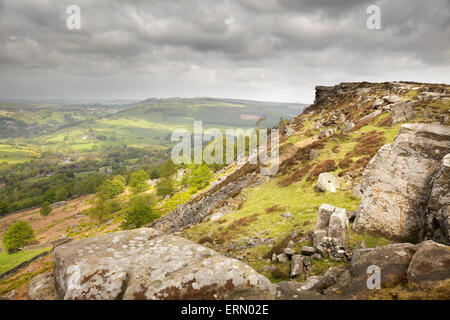 Curbar Edge, Derbyshire, Angleterre Banque D'Images