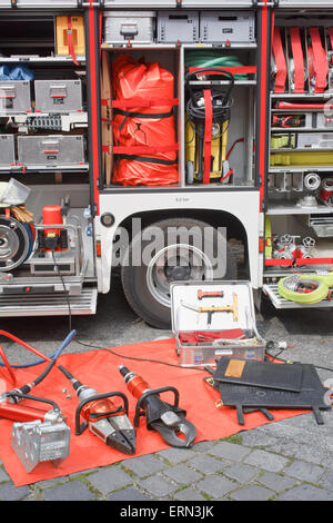 Camion Pompiers allemand et de l'équipement Banque D'Images