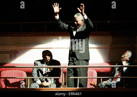 Nelson Mandela s'exprime à l'ICC, Birmingham, le 10 octobre 1993. Banque D'Images