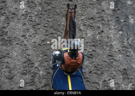 Elmont, New York, USA. 5 juin, 2015. 5 juin 2015 : Scènes de matin d'entraînement en prévision de la 147e exécution de la Belmont Stakes à Elmont, New York. Scott Serio/ESW/CSM/Alamy Live News Banque D'Images