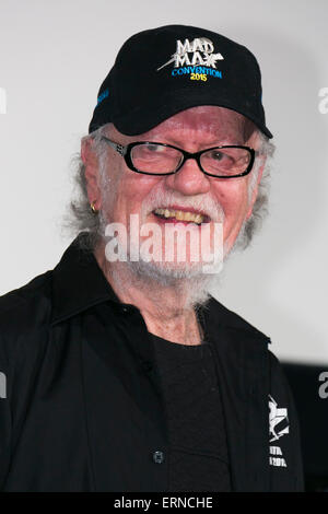 L'acteur australien Vincent Gil à partir de l'original du film Mad Max (1979) assiste à la ''Mad Max : Fury Road'' message d'étape au centre-ville de Tokyo le 5 juin 2015. Le film touche le théâtre partout au Japon le 20 juin. (Photo de Rodrigo Reyes Marin/AFLO) Banque D'Images