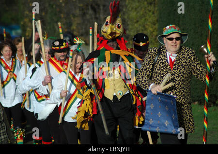 Danseurs Morris à Surrey, Angleterre Banque D'Images