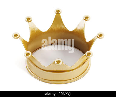 Gold Crown isolated on white Banque D'Images