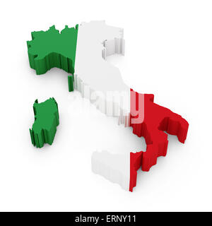 Italie site isolé sur fond blanc Banque D'Images