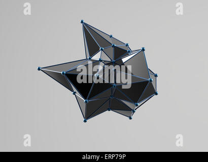 Résumé numérique futuriste style plexus molécule modèle 3D Banque D'Images