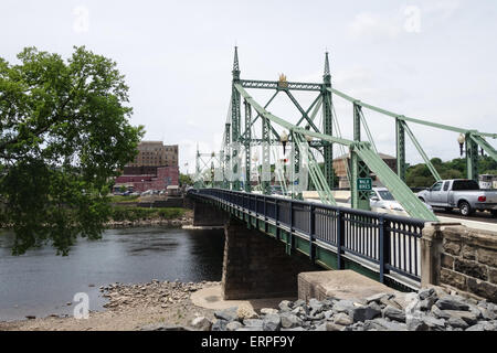 Northampton Street Bridge ou le 'Free' pont reliant Easton, Pennsylvanie, Phillipsburg, NEW JERSEY et Delaware. USA. Banque D'Images