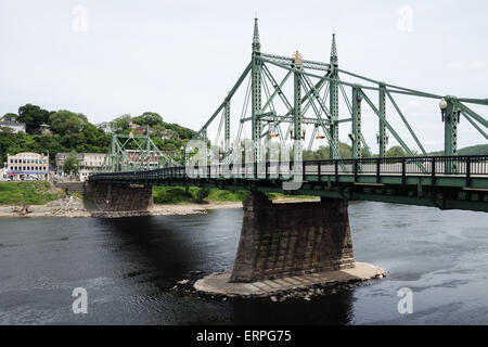 Northampton Street Bridge ou le 'Free' pont reliant Easton, Pennsylvanie, Phillipsburg, NEW JERSEY et Delaware. USA. Banque D'Images