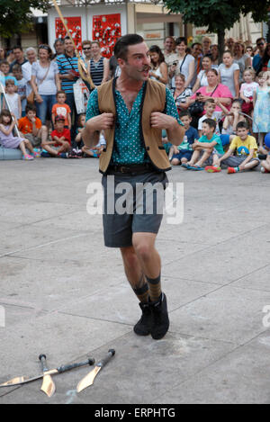 Les Dudes artistes sur Preradovic square (carré de fleurs) à Zagreb Banque D'Images