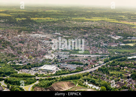 Voir la photo aérienne de Bury St Edmunds Banque D'Images