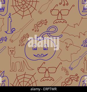 Modèle transparente Halloween sur fond beige - Vector Illustration Illustration de Vecteur