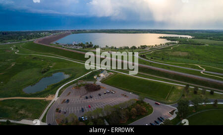 Vue aérienne du réservoir de Cherry Creek à Denver, Colorado. Banque D'Images