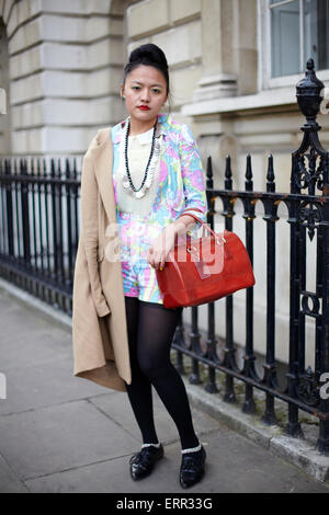 Photos de la rue London Fashion week A/W 2012 - Somerset House, Londres Banque D'Images