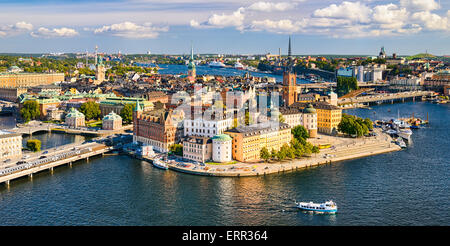 Vue aérienne de Gamla Stan (vieille ville) à Stockholm, Suède Banque D'Images