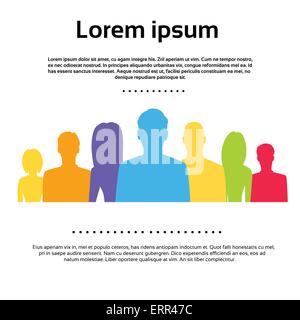 Groupe de gens Silhouettes vecteur icônes colorées Illustration de Vecteur