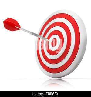 Frapper une cible de fléchettes, modèle 3d isolé sur fond blanc, side view Banque D'Images