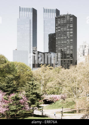 Time Warner Towers de Central Park , New York, USA Banque D'Images