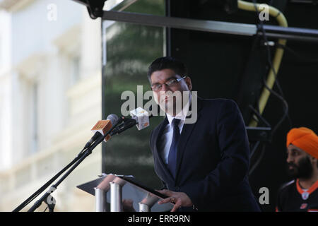 Londres, Royaume-Uni. 7 juin, 2015. De protestation contre la discrimination alléguée contre les Sikhs par le gouvernement indien. Credit : Finn Nocher/Alamy Live News Banque D'Images