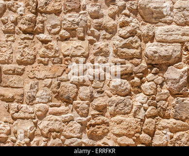 Vieux mur fait de la pierre de Jérusalem. Israël Banque D'Images